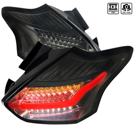 Spec-D Tuning 15-16 Ford Focus LED Tail Lights - Smoke LT-FOC155GLED-TM